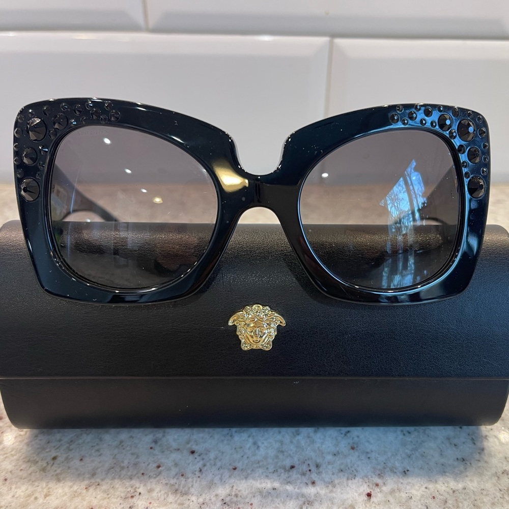 Versace black crystal sunglasses
